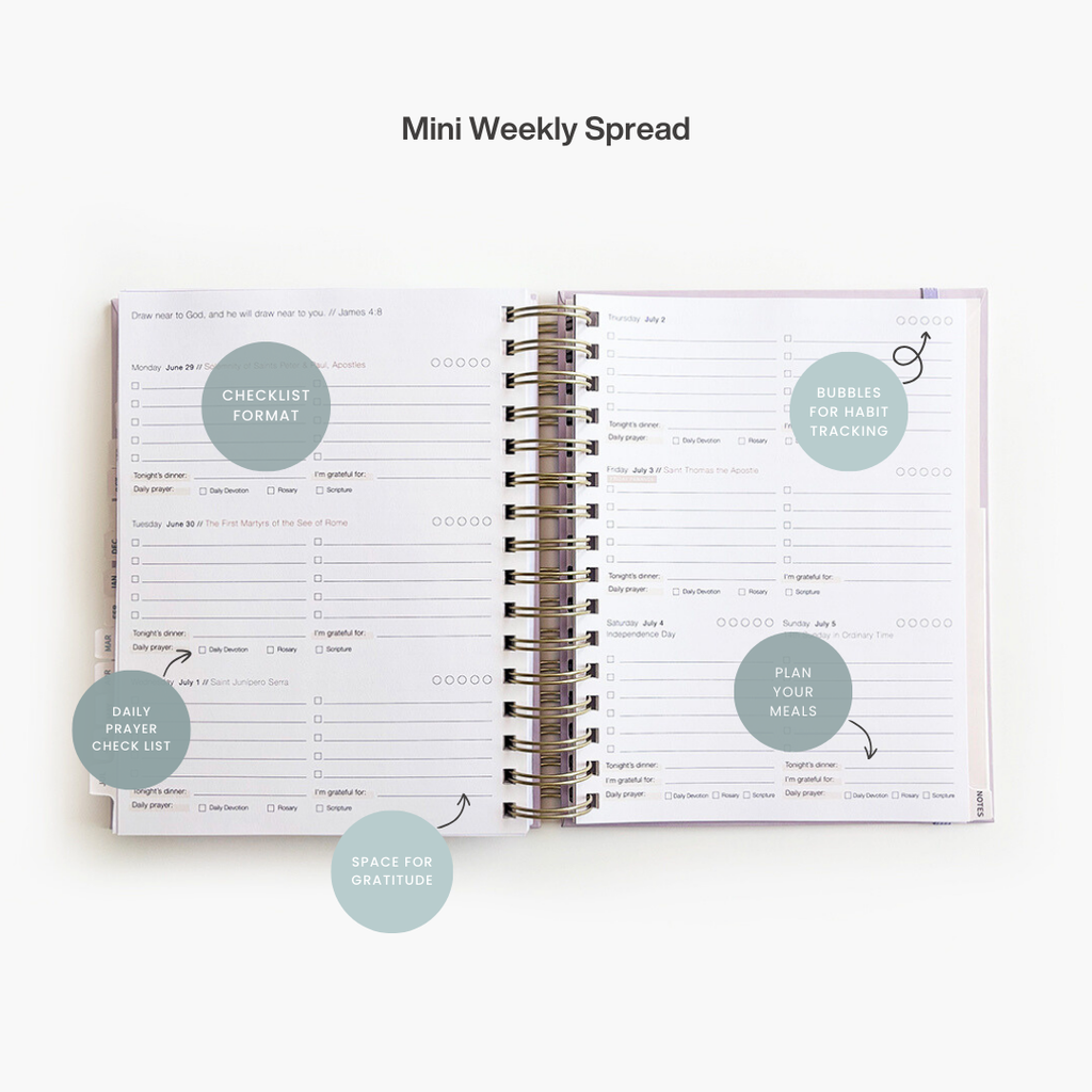 Liturgical Spiral Planner for college students