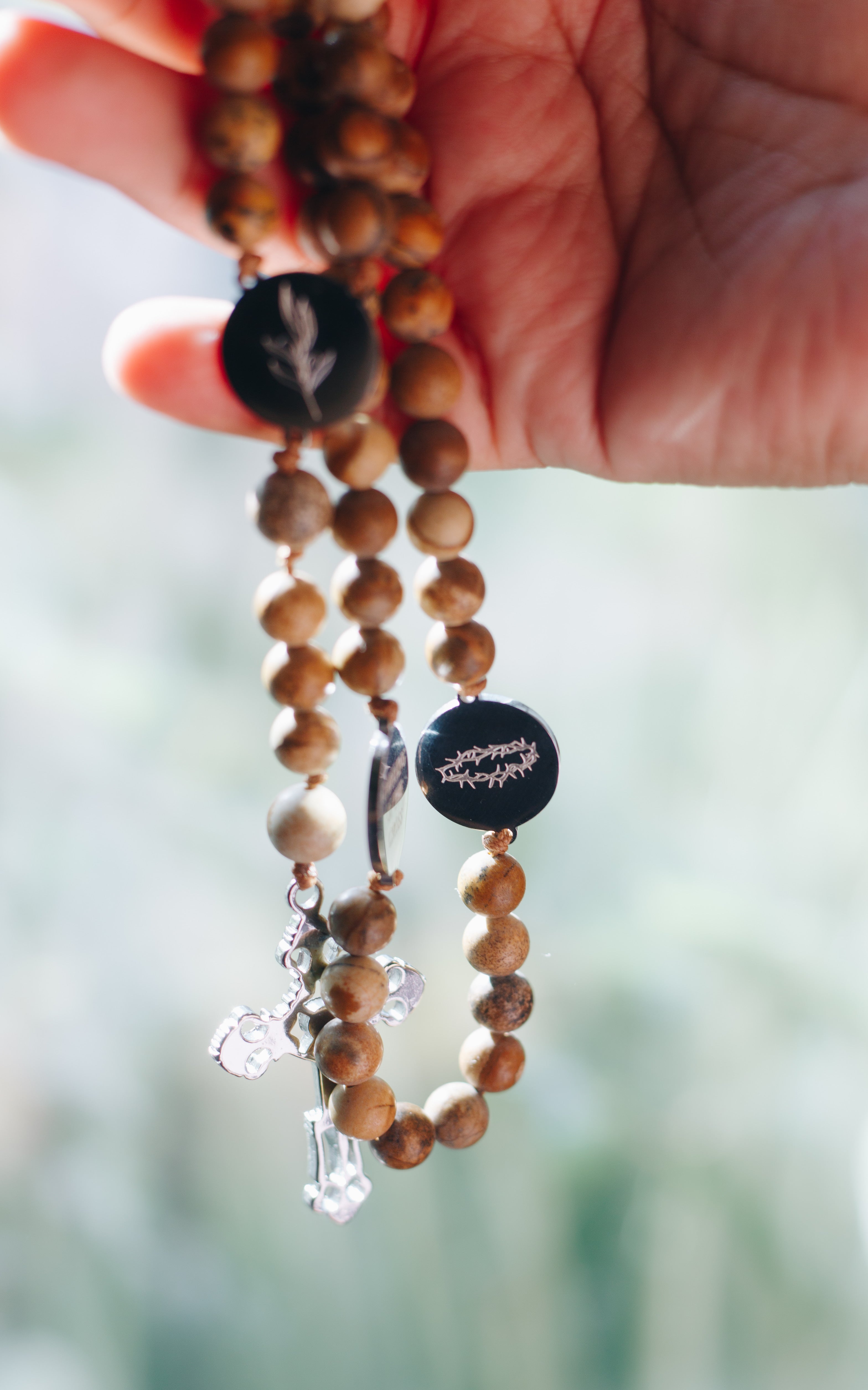 Sorrowful Mysteries Rosary with 15.5-inch length for daily prayer and devotion