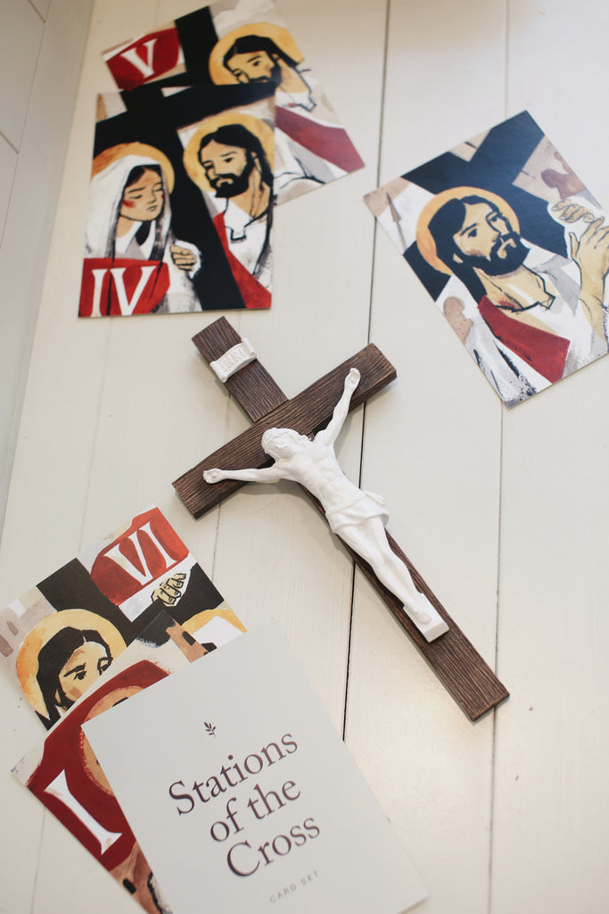 crucifix and stations of the cross cards
