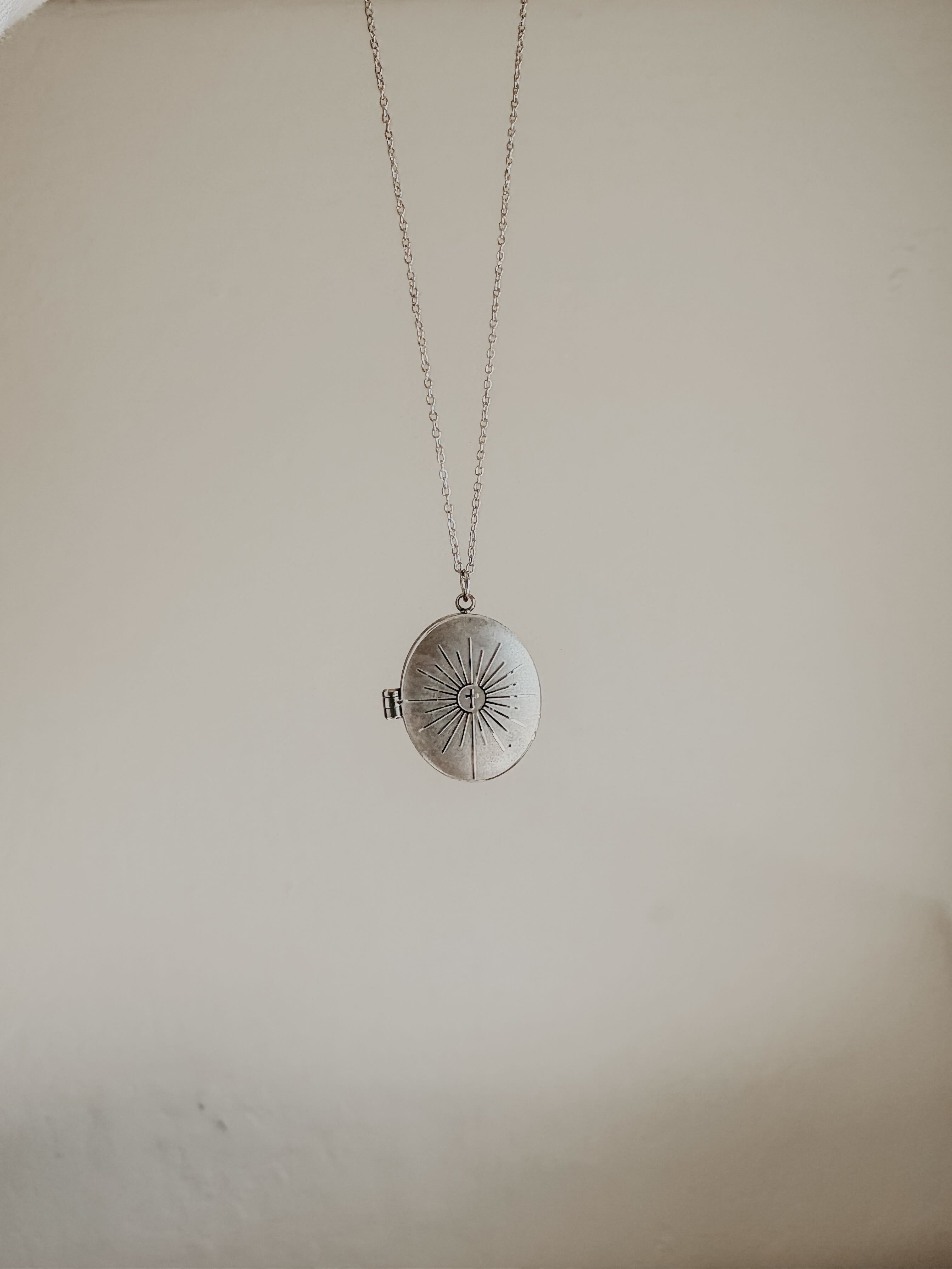 Silver Monstrance Catholic Locket by Blessed Is She - Blessed Is She