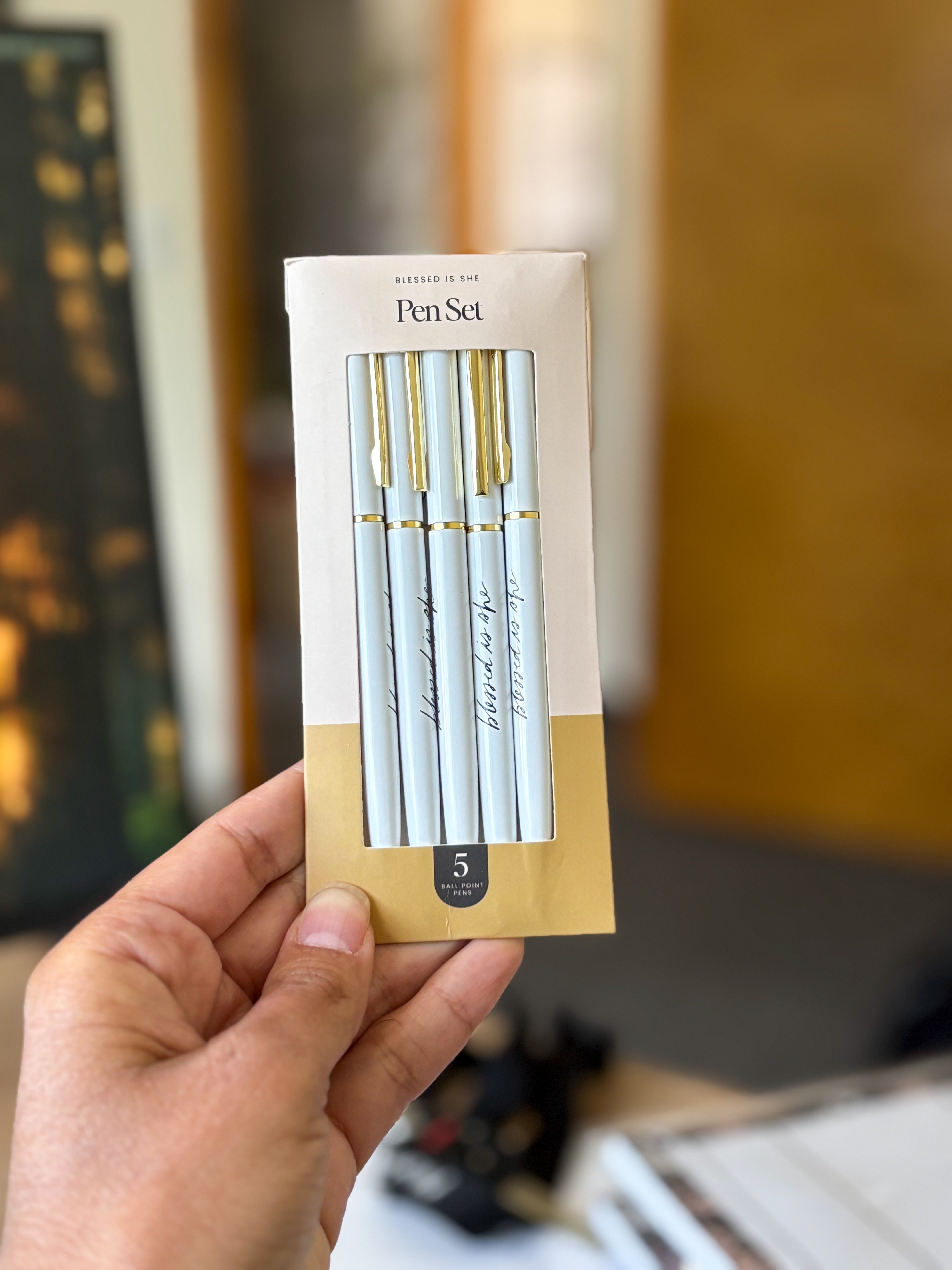 Blessed is She Logo Catholic Pen Set | Black Ink Pens for Bible Study & Journaling