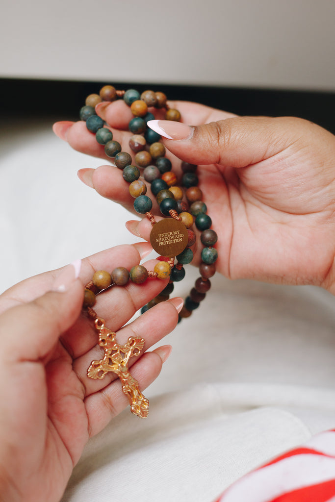 Close up of Our Lady of Guadalupe Rosary