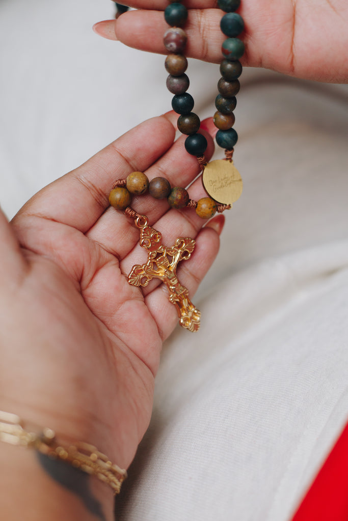 Close up of Our Lady of Guadalupe Rosary