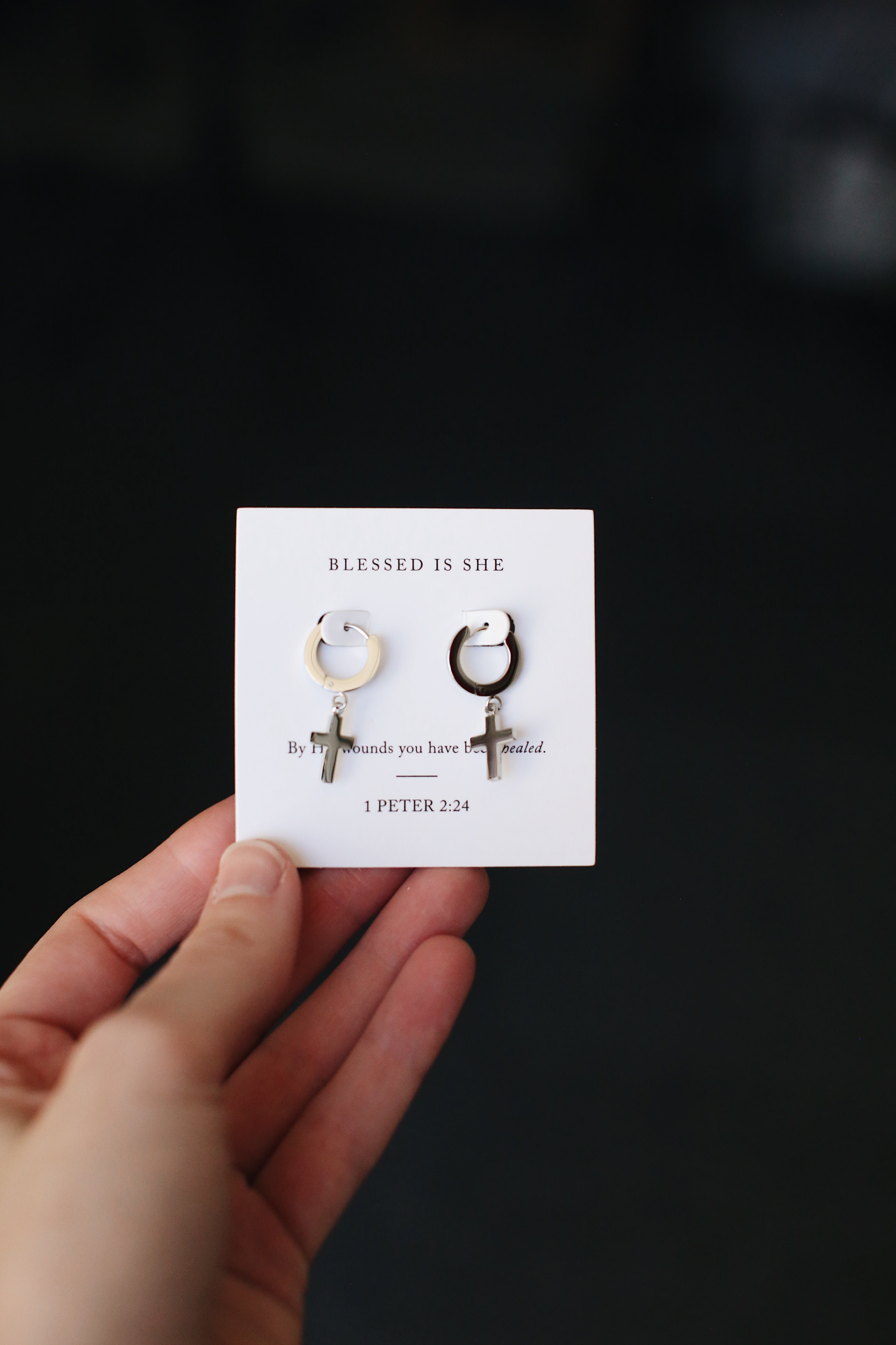 Cross Hoop Dangle Earrings | Christian Cross Hoop Earrings