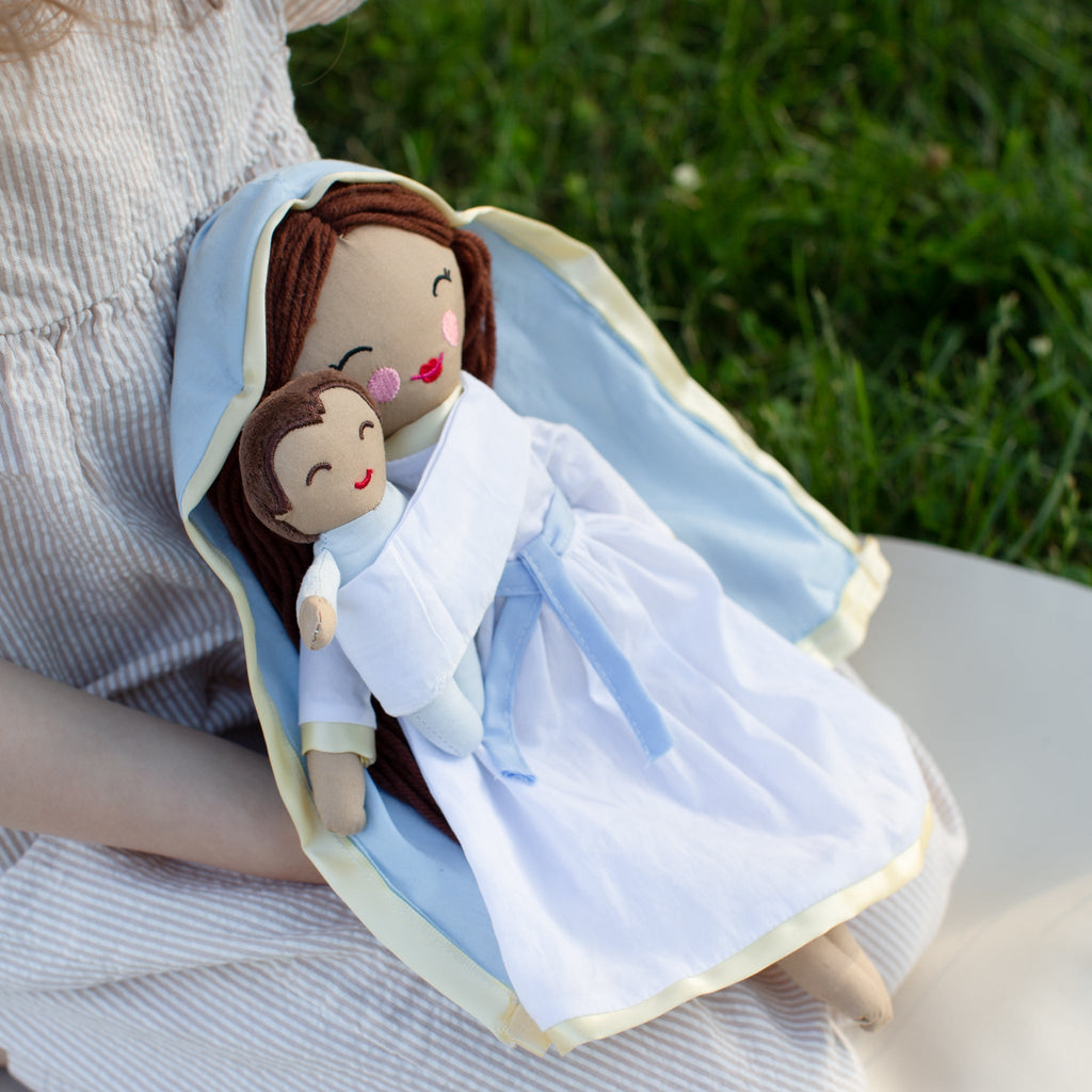 Baby Jesus Rag Doll & Wrap Carrier Set - Blessed Is She