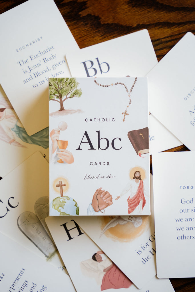 Catholic ABC Cards for Kids - Blessed Is She Cards