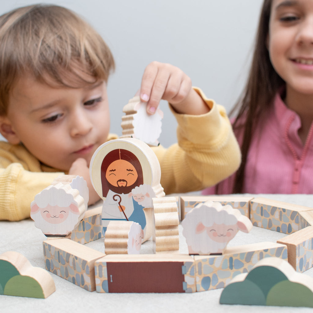 Jesus the Good Shepherd Wooden Playset - Blessed Is She Toys