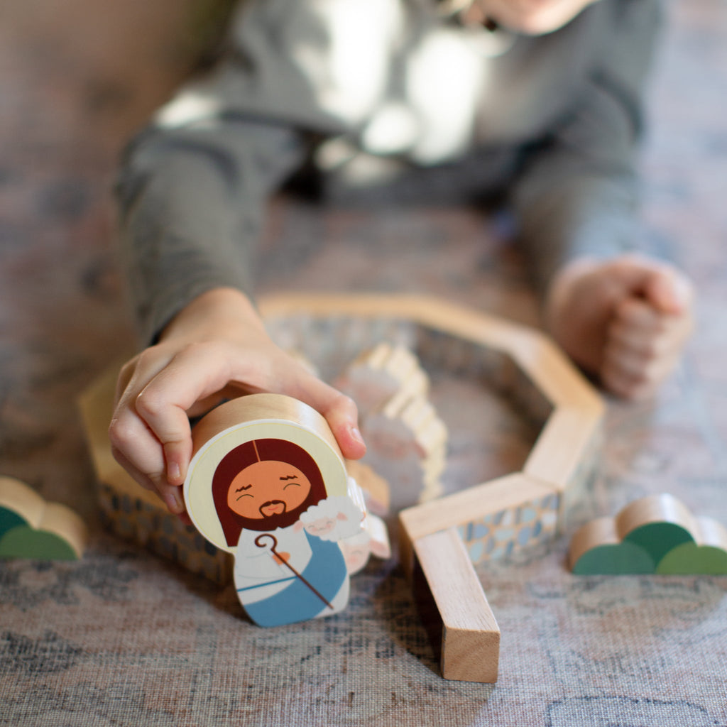 Jesus the Good Shepherd Wooden Playset - Blessed Is She Toys