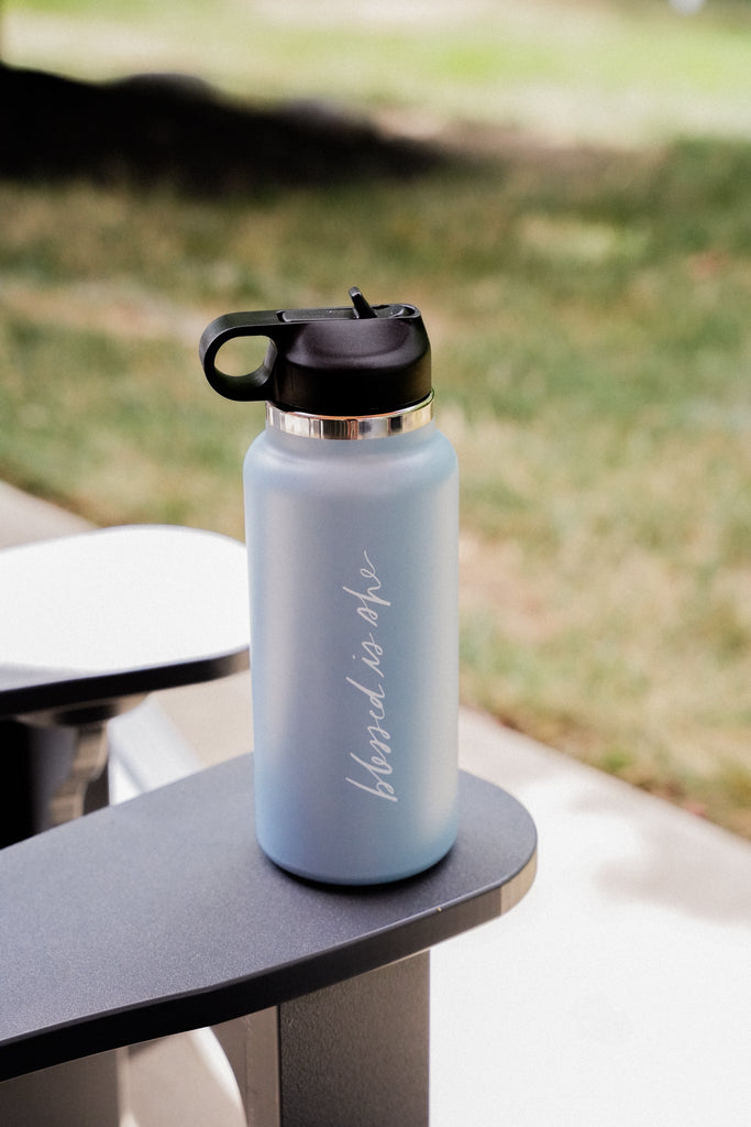 Light Blue BIS Water Bottle (32 oz) - Blessed Is She Accessories