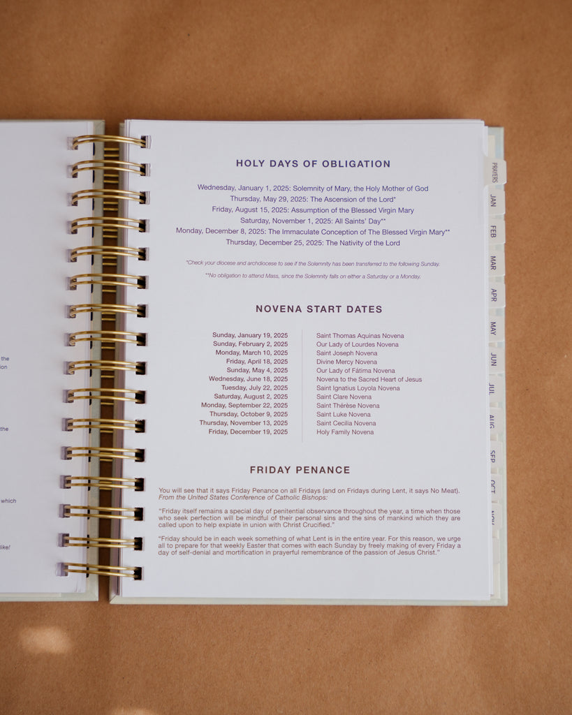 mini catholic liturgical planner