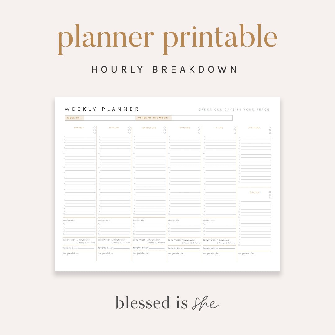 Planner Page Digital Download - Blessed Is She Digital Download