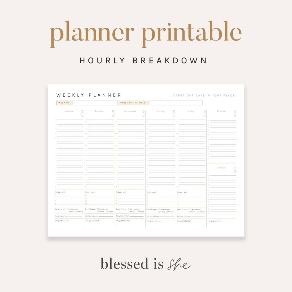 Planner Page Digital Download - Blessed Is She Digital Download